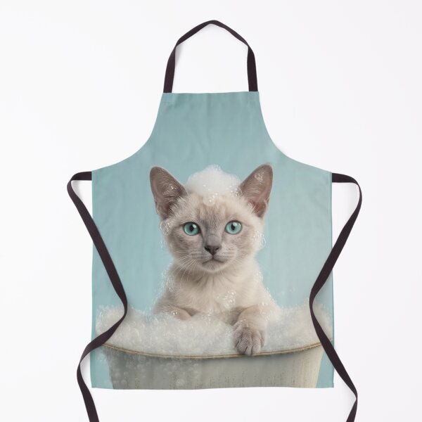 Item preview, Baby Tonkinese Cat Bubble Bath Cute Nursery Bathroom Art designed and sold by LazyOwlStore.