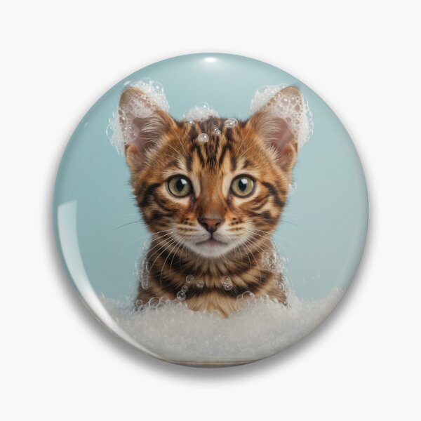 Item preview, Baby Toyger Cat Bubble Bath Cute Nursery Bathroom Wall Art designed and sold by LazyOwlStore.