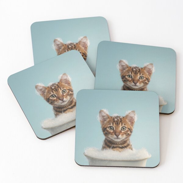 Item preview, Baby Toyger Cat Bubble Bath Cute Nursery Bathroom Wall Art designed and sold by LazyOwlStore.