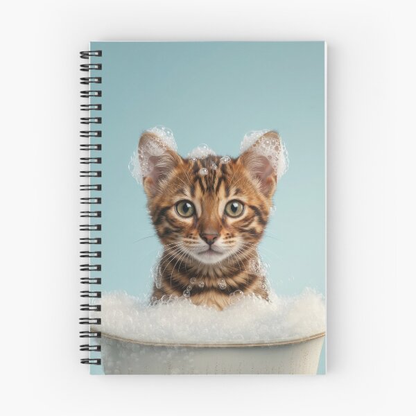 Item preview, Baby Toyger Cat Bubble Bath Cute Nursery Bathroom Wall Art designed and sold by LazyOwlStore.