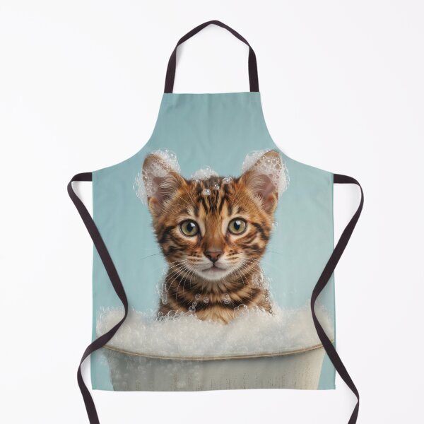 Item preview, Baby Toyger Cat Bubble Bath Cute Nursery Bathroom Wall Art designed and sold by LazyOwlStore.