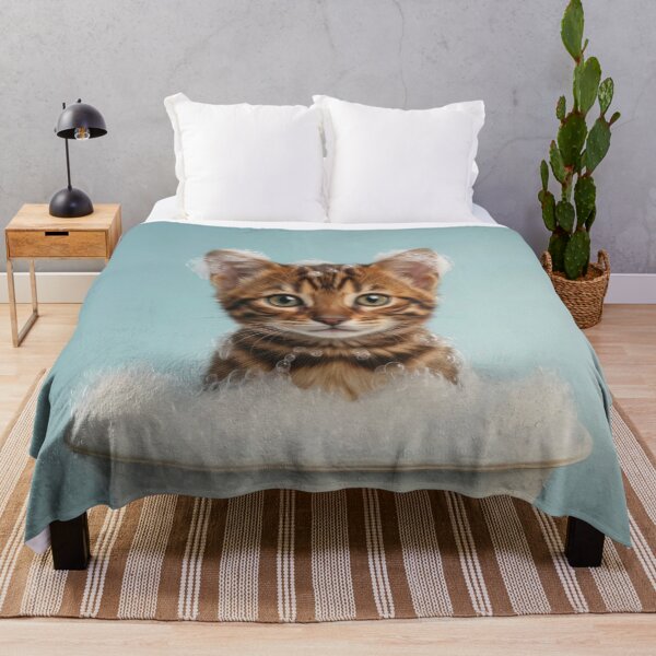 Item preview, Baby Toyger Cat Bubble Bath Cute Nursery Bathroom Wall Art designed and sold by LazyOwlStore.