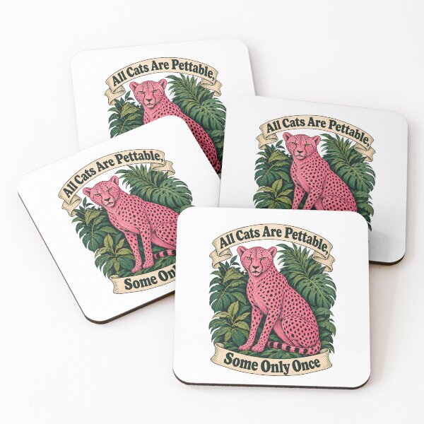 Item preview, All Cats Are Pettable Some Only Once - Pink Cheetah Funny Goblincore designed and sold by Neurospicy Trolls.