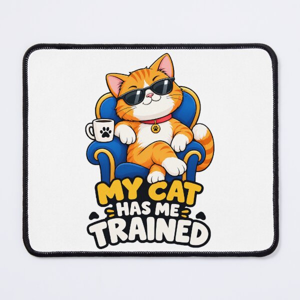 Item preview, My Cat Has Me Trained Funny Cat Lover T-Shirt designed and sold by eidramesh.