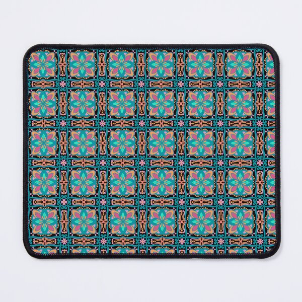 Item preview, Boho Floral Tile Pattern, Teal Pink Geometric Design. designed and sold by Rukhscreations.