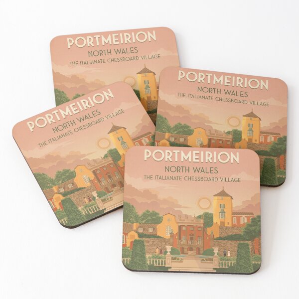 Item preview, Portmeirion North Wales Original Custom Vintage Poster Wall Art Design Pillow Gift designed and sold by Cool Robot Bro..
