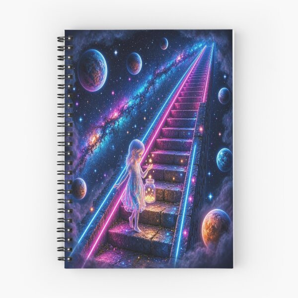 Item preview, Stairway to the Cosmos: Little Girl Catching Stars designed and sold by Breezes-of-Ida.