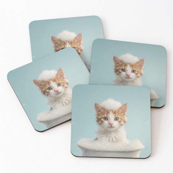 Item preview, Baby Turkish Van Bubble Bath Cute Nursery Bathroom Art designed and sold by LazyOwlStore.