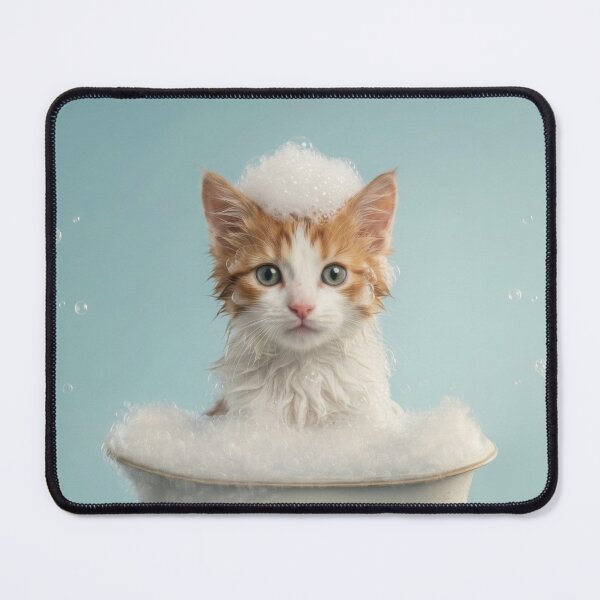 Item preview, Baby Turkish Van Bubble Bath Cute Nursery Bathroom Art designed and sold by LazyOwlStore.