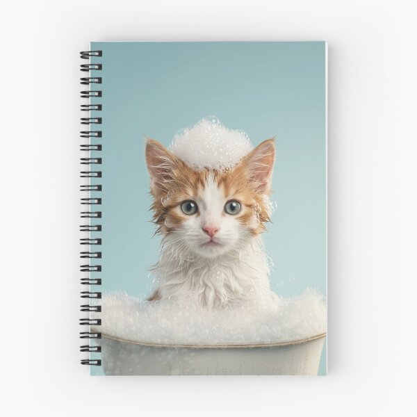 Item preview, Baby Turkish Van Bubble Bath Cute Nursery Bathroom Art designed and sold by LazyOwlStore.