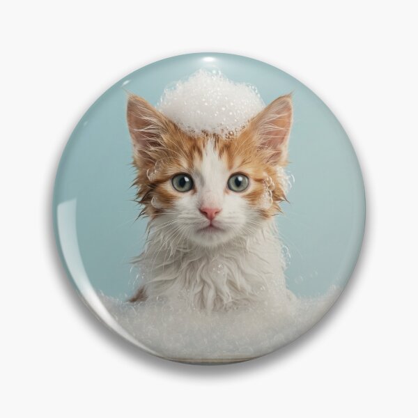 Item preview, Baby Turkish Van Bubble Bath Cute Nursery Bathroom Art designed and sold by LazyOwlStore.