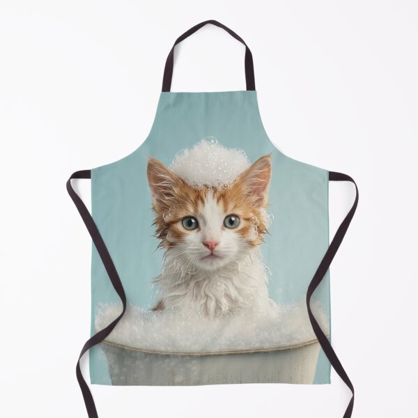 Item preview, Baby Turkish Van Bubble Bath Cute Nursery Bathroom Art designed and sold by LazyOwlStore.