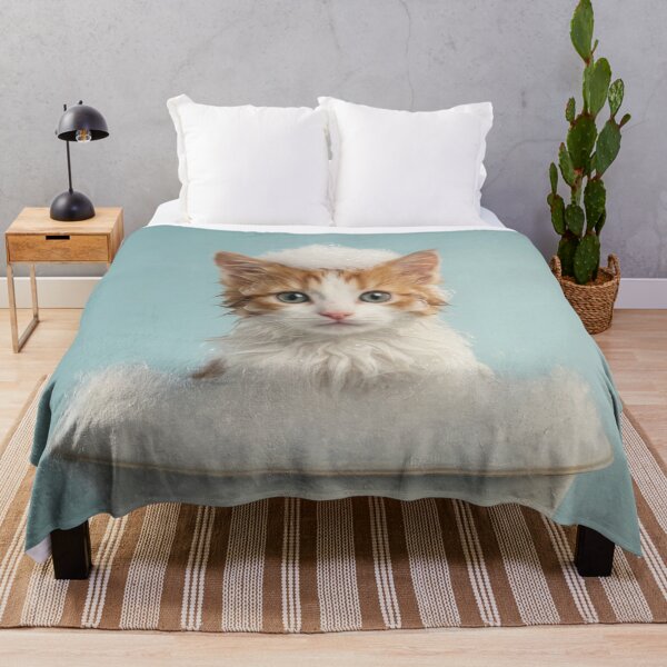 Item preview, Baby Turkish Van Bubble Bath Cute Nursery Bathroom Art designed and sold by LazyOwlStore.