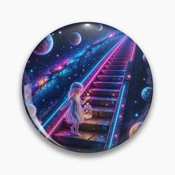 Item preview, Stairway to the Cosmos: Little Girl Catching Stars designed and sold by Breezes-of-Ida.