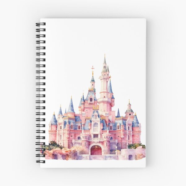 Item preview, Vibrant Pink Fairytale Castle - Romantic Watercolor Art designed and sold by WildArtIT.