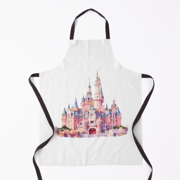 Item preview, Vibrant Pink Fairytale Castle - Romantic Watercolor Art designed and sold by WildArtIT.