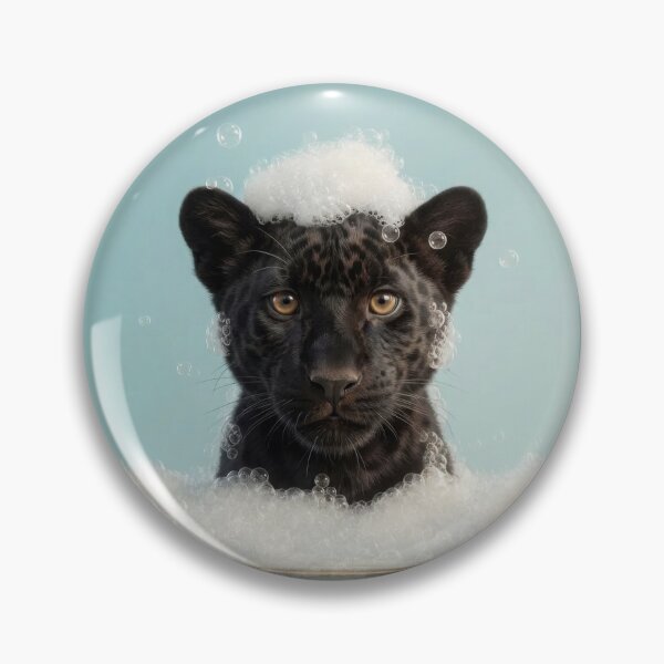 Item preview, Baby Black Panther Cub Bubble Bath Cute Nursery Bathroom Art designed and sold by LazyOwlStore.