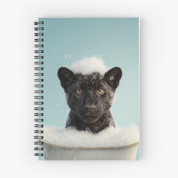 Item preview, Baby Black Panther Cub Bubble Bath Cute Nursery Bathroom Art designed and sold by LazyOwlStore.