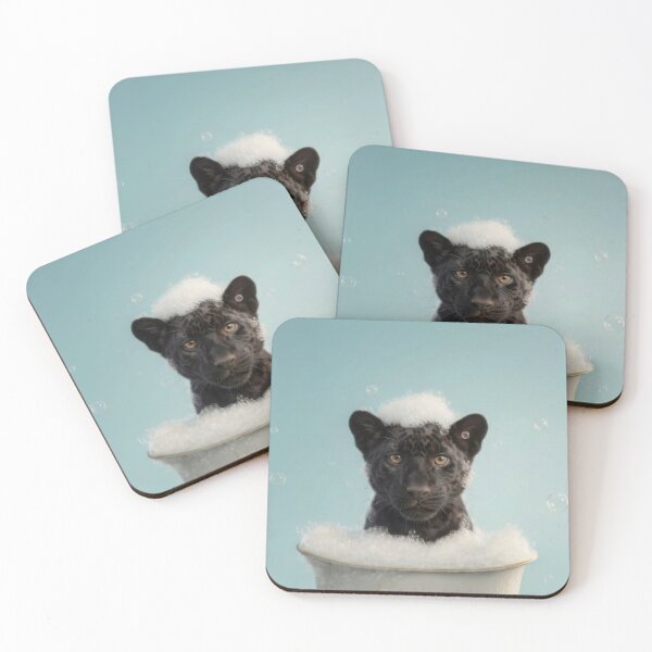Item preview, Baby Black Panther Cub Bubble Bath Cute Nursery Bathroom Art designed and sold by LazyOwlStore.