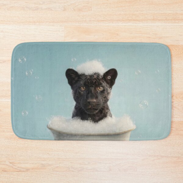 Item preview, Baby Black Panther Cub Bubble Bath Cute Nursery Bathroom Art designed and sold by LazyOwlStore.