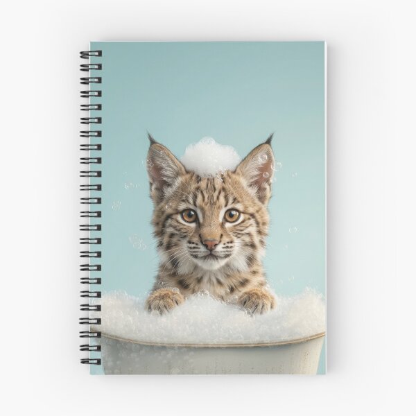 Item preview, Baby Bobcat Bubble Bath Cute Nursery Bathroom Wall Art designed and sold by LazyOwlStore.
