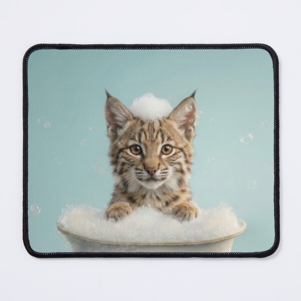 Item preview, Baby Bobcat Bubble Bath Cute Nursery Bathroom Wall Art designed and sold by LazyOwlStore.