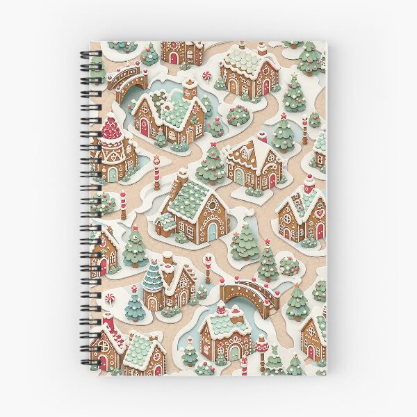 Item preview, Whimsical Gingerbread Christmas Village Pattern designed and sold by frumixart.