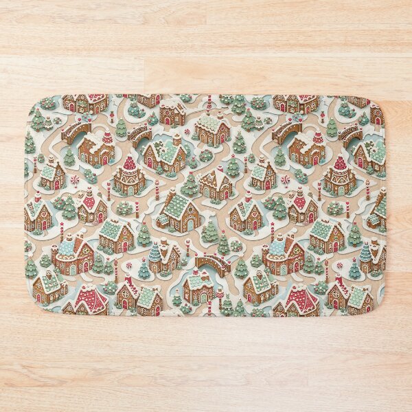 Item preview, Whimsical Gingerbread Christmas Village Pattern designed and sold by frumixart.