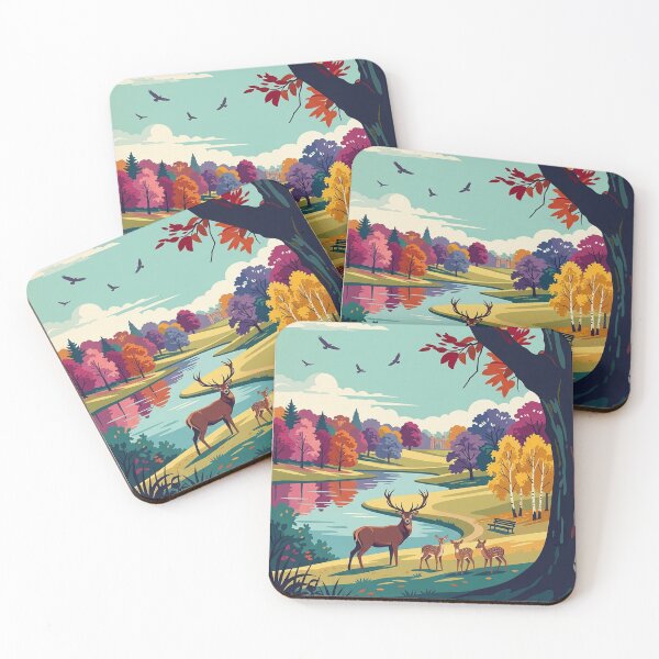 Item preview, Richmond Park London Original Custom Vintage Poster Wall Art Design Pillow Gift designed and sold by Cool Robot Bro..