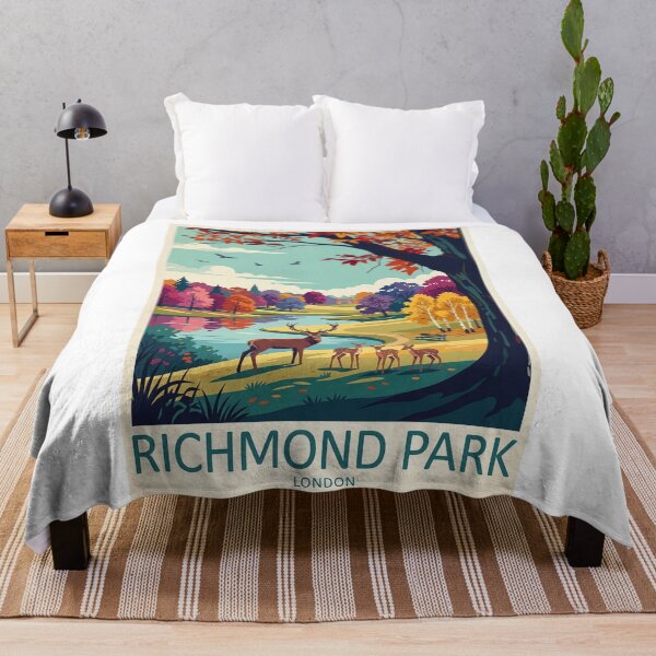 Item preview, Richmond Park London Original Custom Vintage Poster Wall Art Design Pillow Gift designed and sold by Cool Robot Bro..