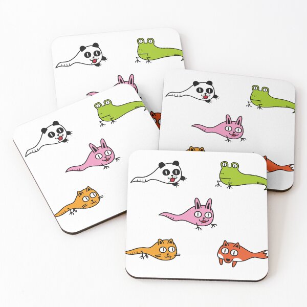 Item preview, Cute Obake Monster Collection – Funny Ghost Panda Frog Rabbit Cat and Fox Gift for Animal Lovers designed and sold by Wurstlady.