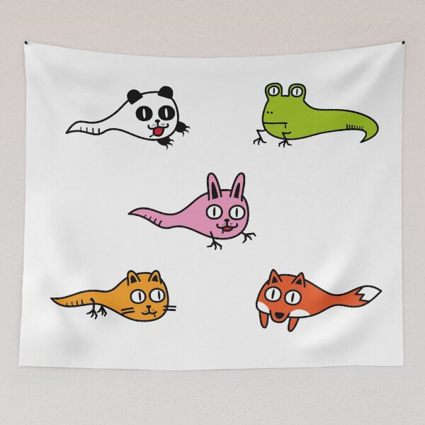 Item preview, Cute Obake Monster Collection – Funny Ghost Panda Frog Rabbit Cat and Fox Gift for Animal Lovers designed and sold by Wurstlady.
