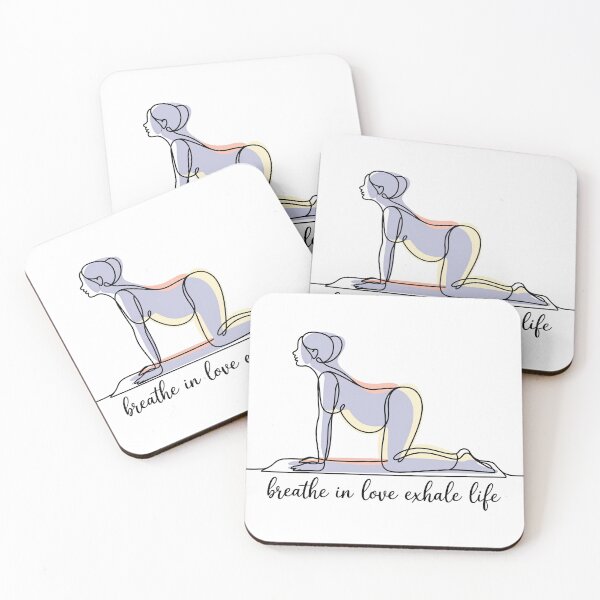 Item preview, Breathe In Love Exhale Life Cow Pose Yoga Art designed and sold by 108stillness.