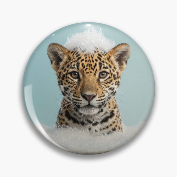 Item preview, Baby Jaguar Bubble Bath Cute Nursery Bathroom Wall Art designed and sold by LazyOwlStore.