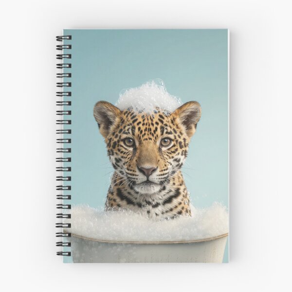 Item preview, Baby Jaguar Bubble Bath Cute Nursery Bathroom Wall Art designed and sold by LazyOwlStore.