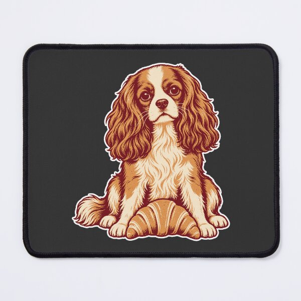 Item preview, Croissant Cavalier King Charles Spaniel – Vintage Bakery Dog Art designed and sold by Jaani-T.