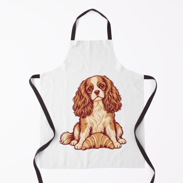 Item preview, Croissant Cavalier King Charles Spaniel – Vintage Bakery Dog Art designed and sold by Jaani-T.