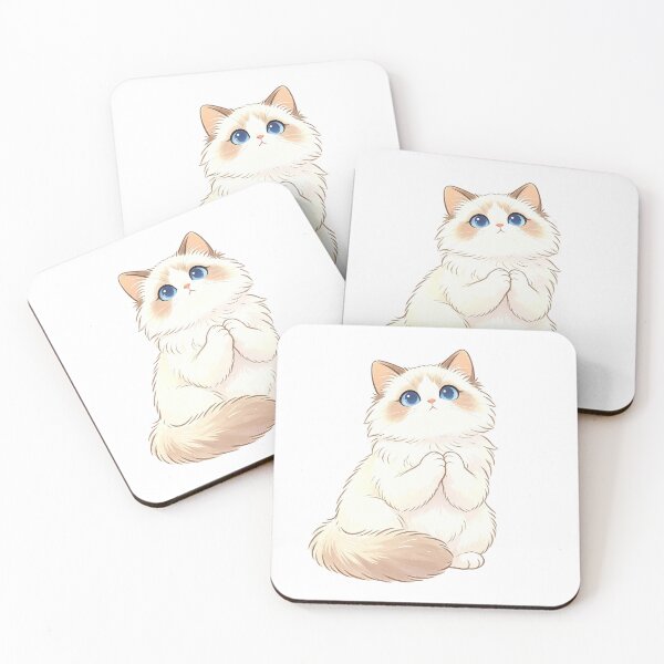 Item preview, Sweet white kitten with blue eyes and a tender pose designed and sold by mixoubraw.