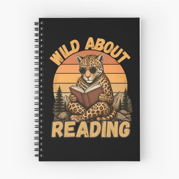 Item preview, Vintage Wild About Reading Cheetah Mountain Library Humor Gift designed and sold by LeSoniPapaPrint.