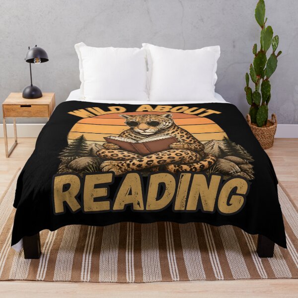 Item preview, Vintage Wild About Reading Cheetah Mountain Library Humor Gift designed and sold by LeSoniPapaPrint.