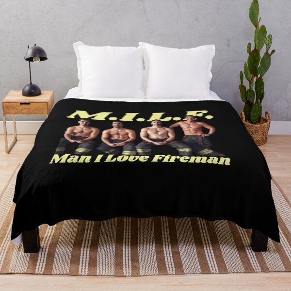 Item preview, M.I.L.F. Man I Love Fireman Funny Retro Graphic designed and sold by MythForgeBrand.