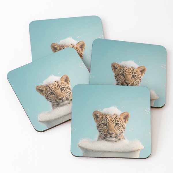 Item preview, Baby Leopard Bubble Bath Cute Nursery Bathroom Wall Art designed and sold by LazyOwlStore.