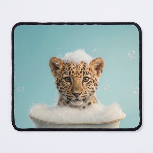 Item preview, Baby Leopard Bubble Bath Cute Nursery Bathroom Wall Art designed and sold by LazyOwlStore.
