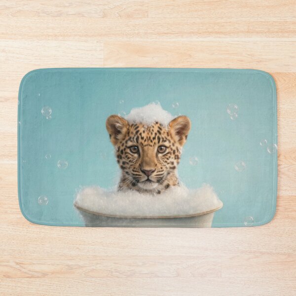 Item preview, Baby Leopard Bubble Bath Cute Nursery Bathroom Wall Art designed and sold by LazyOwlStore.