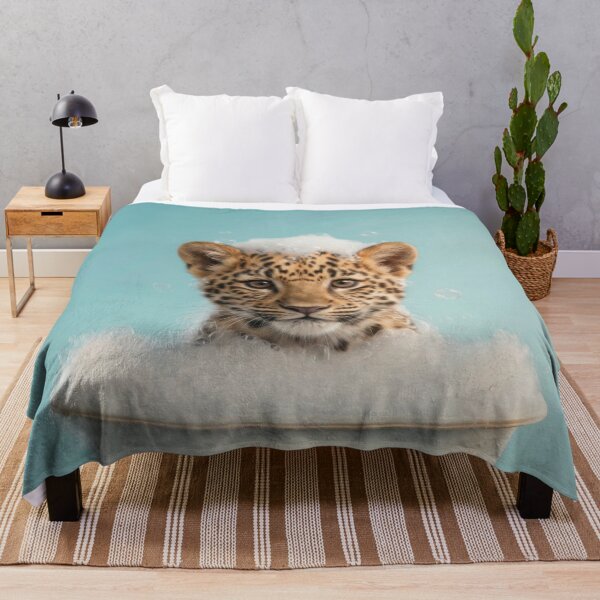Item preview, Baby Leopard Bubble Bath Cute Nursery Bathroom Wall Art designed and sold by LazyOwlStore.