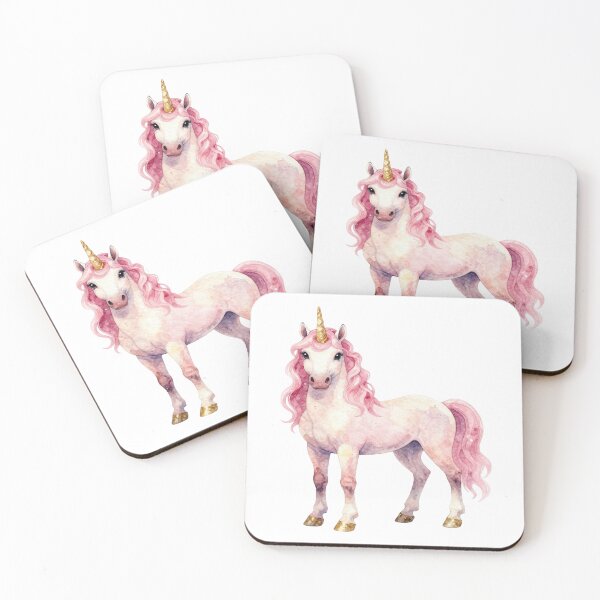 Item preview, Magical Pink Unicorn - Whimsical Watercolor Fantasy Art designed and sold by WildArtIT.