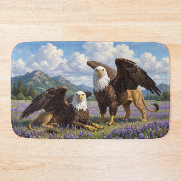 Item preview, Griffins In A Violet Mountain Meadow designed and sold by StudioDWS.