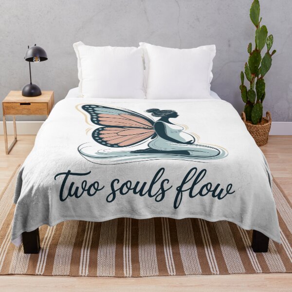 Item preview, Two Souls Flow Butterfly Wings Teal Yoga Art designed and sold by 108stillness.