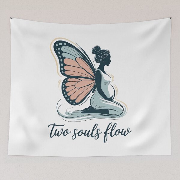 Item preview, Two Souls Flow Butterfly Wings Teal Yoga Art designed and sold by 108stillness.