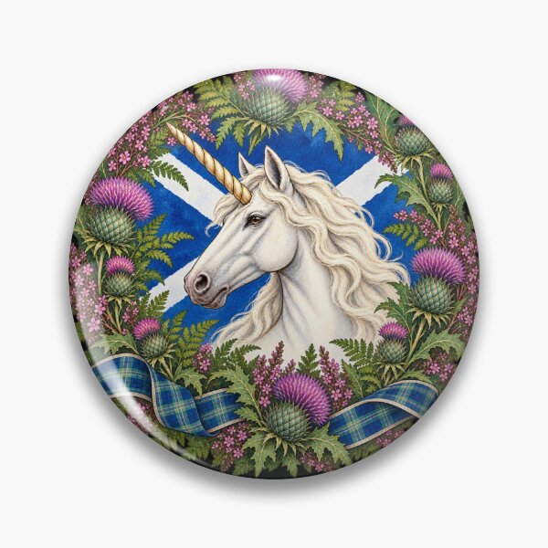 Item preview, Scottish Unicorn Flag Saltire Heritage Thistle Sticker designed and sold by ArcanePrintsxo.